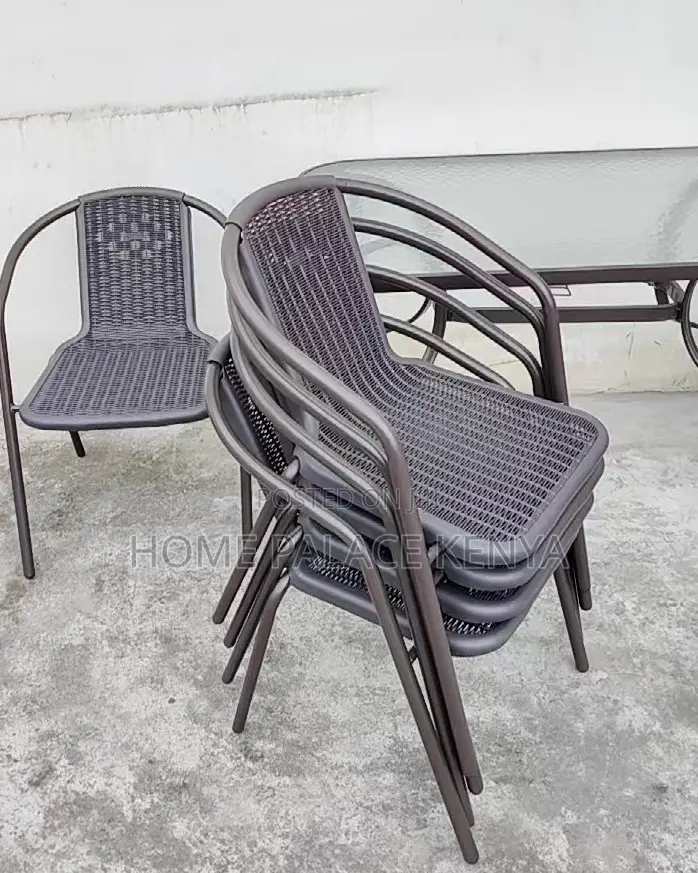 Patio Chair: Waterproof Metallic Courtyard Bistro Chair