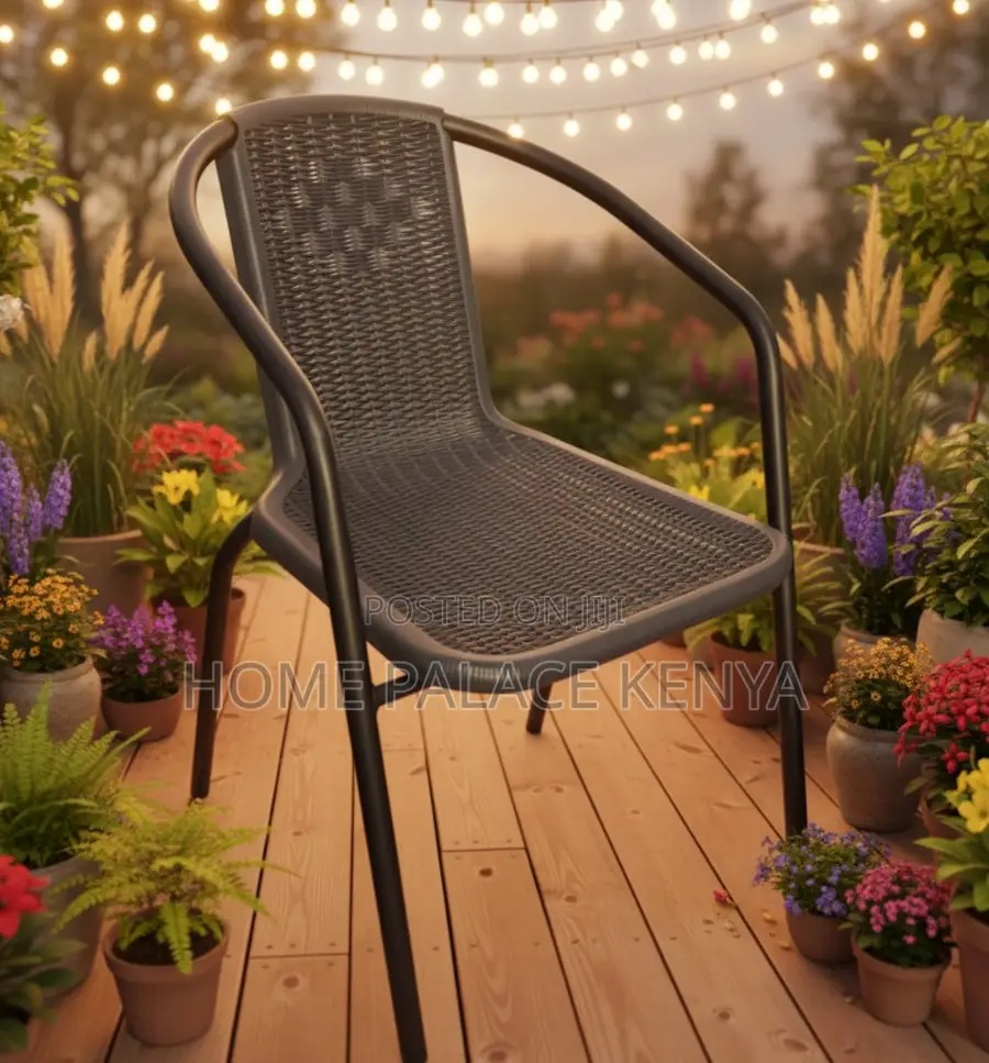 Patio Chair: Waterproof Metallic Courtyard Bistro Chair
