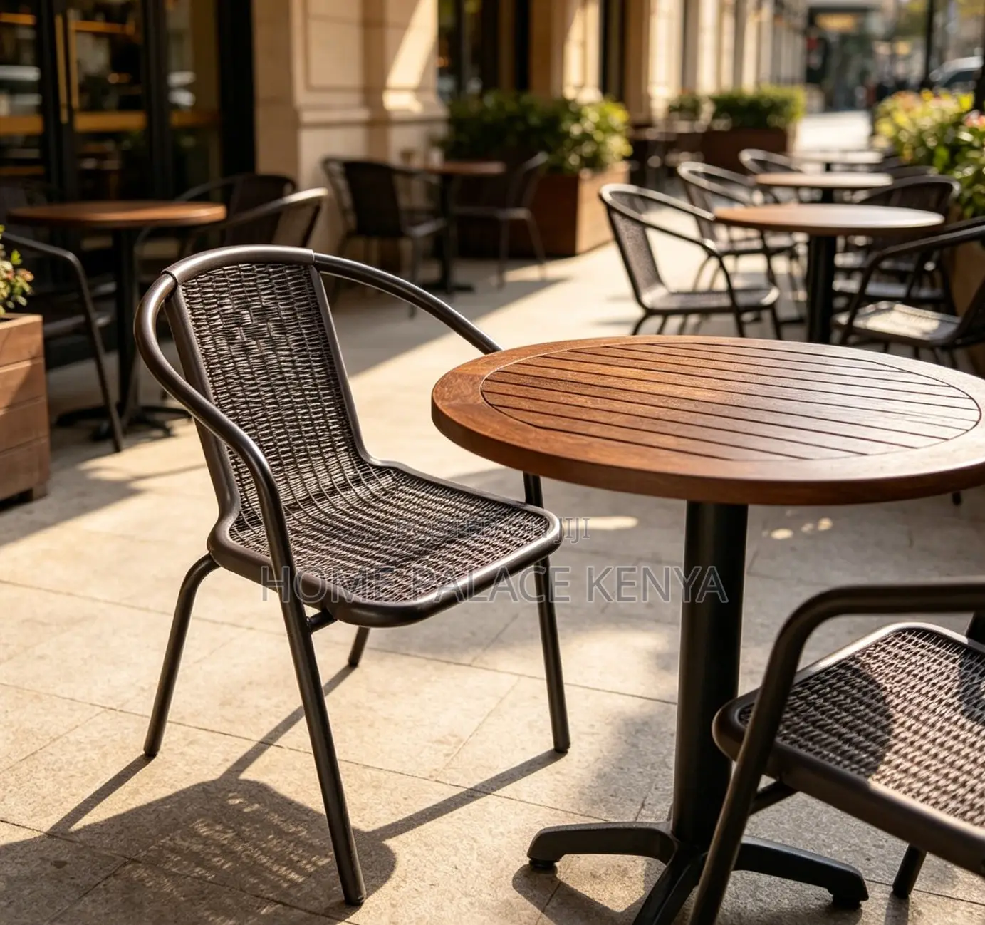 Patio Chair: Waterproof Metallic Courtyard Bistro Chair