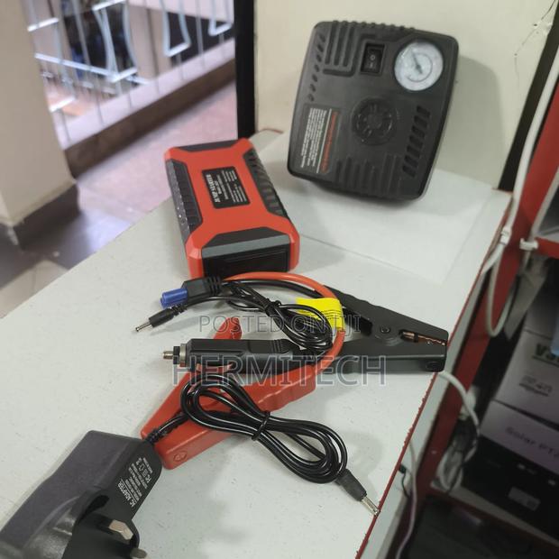 Vehicle Jump Starter Kit With Jumpers and Compressor - thumbnail 2