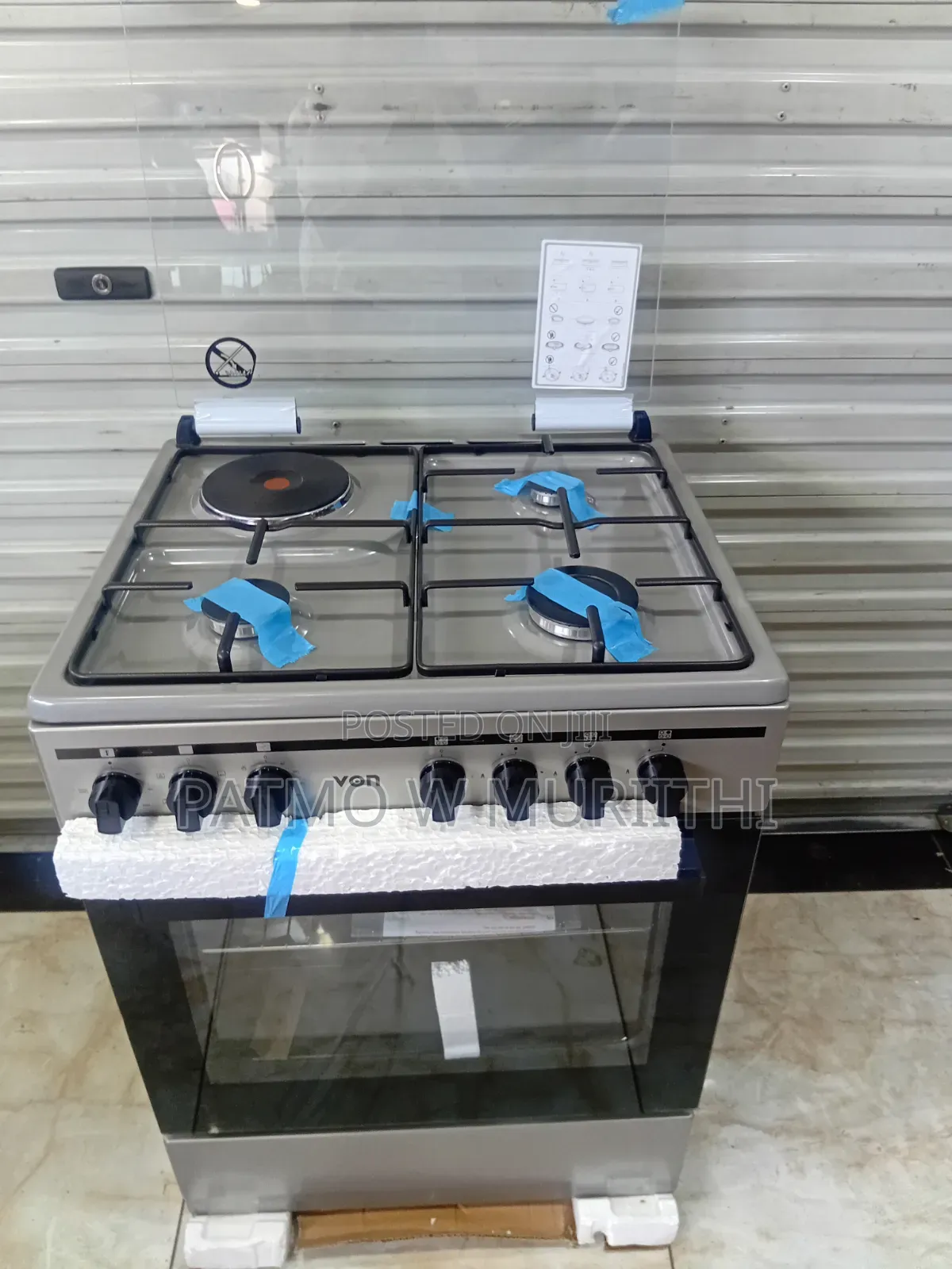 Von Standing Cooker 60 by 60 3gas +1electric