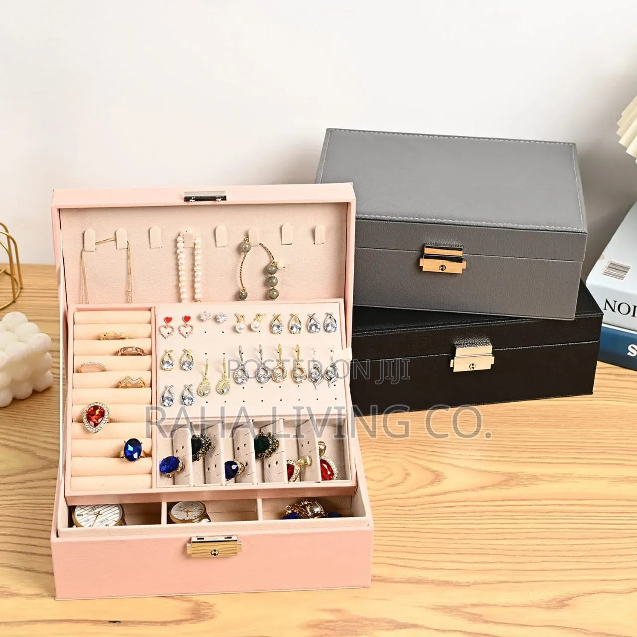 Large Capacity Travel Jewelry Organizer Bag | Pu Leather