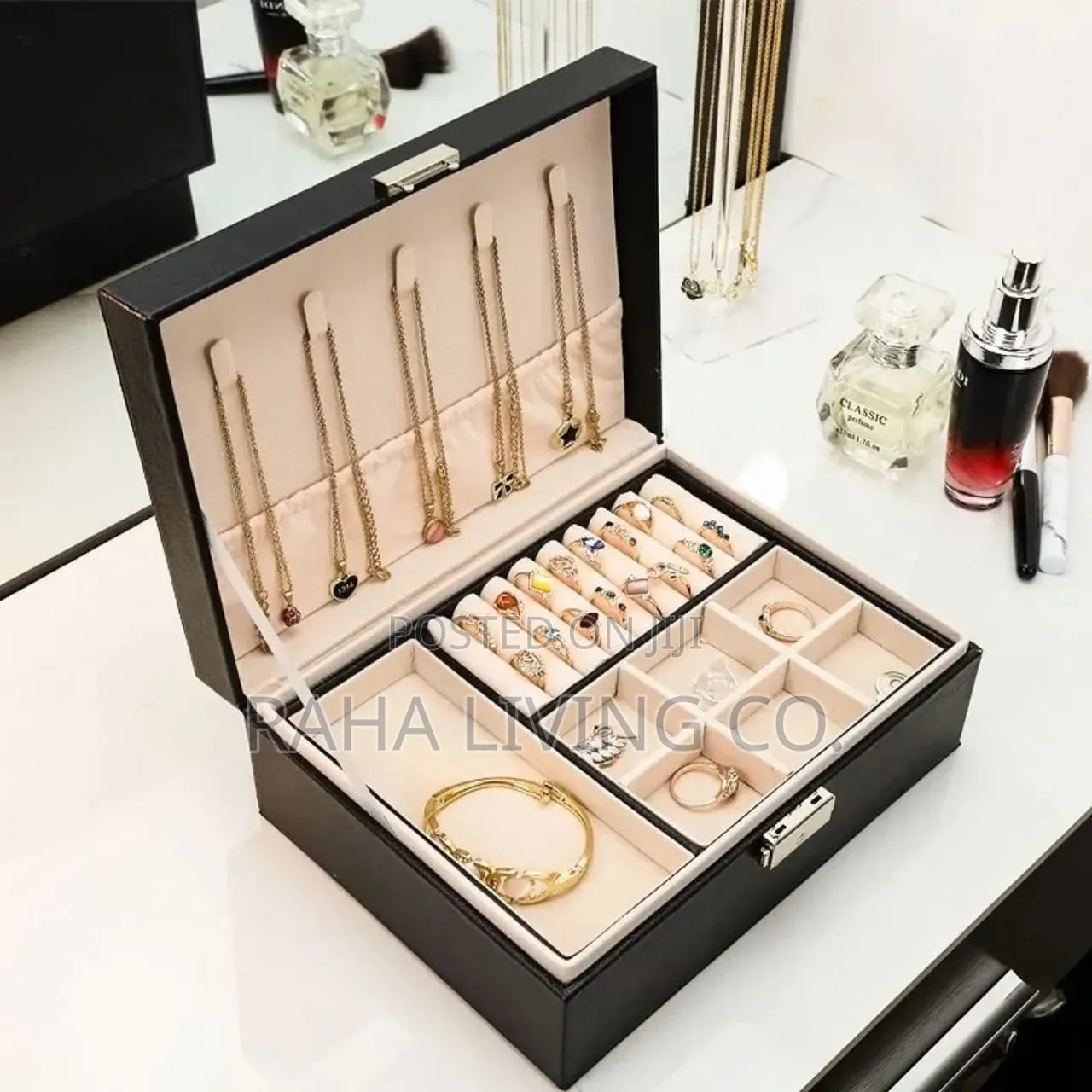 Large Capacity Travel Jewelry Organizer Bag | Pu Leather