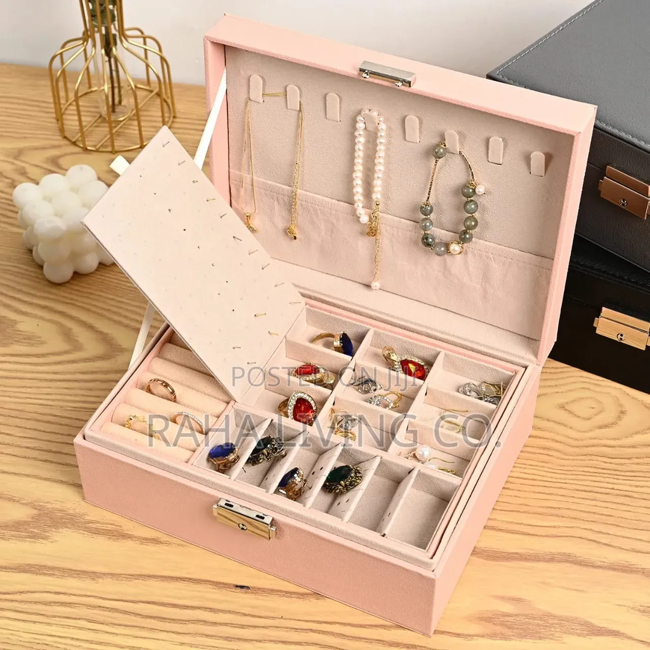 Large Capacity Travel Jewelry Organizer Bag | Pu Leather