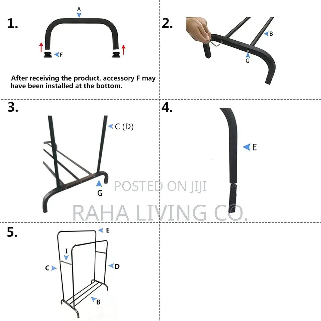 Double Pole Clothing Rack on Wheels | 110x40x150cm | 2 Colours