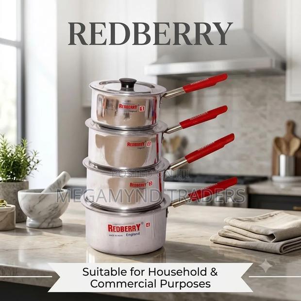 Redberry Sufuria With Handle / 4pc Sauce Pan Pot