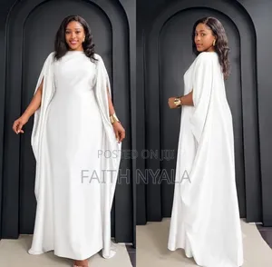 Elegant Satin Kaftan Maxi Dress