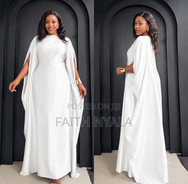 Elegant Satin Kaftan Maxi Dress