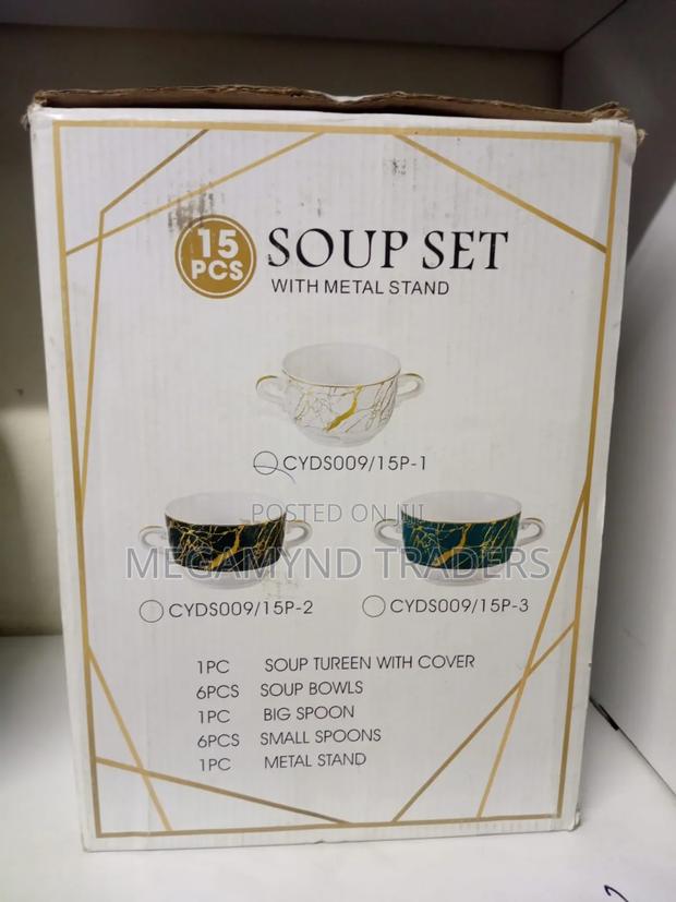 15pc Marble Soup Set / Ceramic Soup Set - thumbnail 5