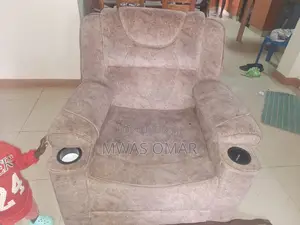 6 Seater Sofa Set With Console Cup Holders - Brown Fabric