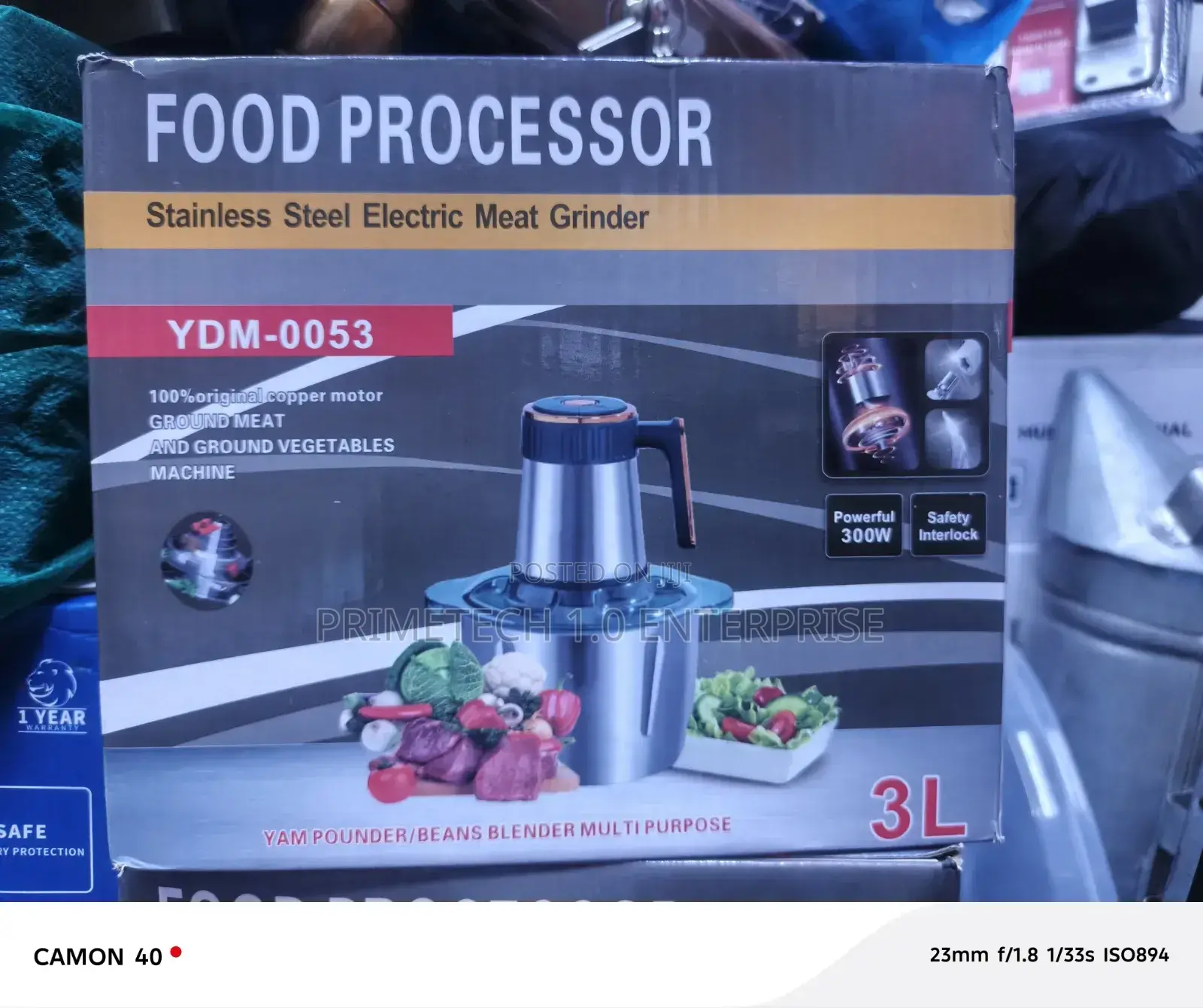 Stainless Steel Electric Food Chopper-Processor 3l