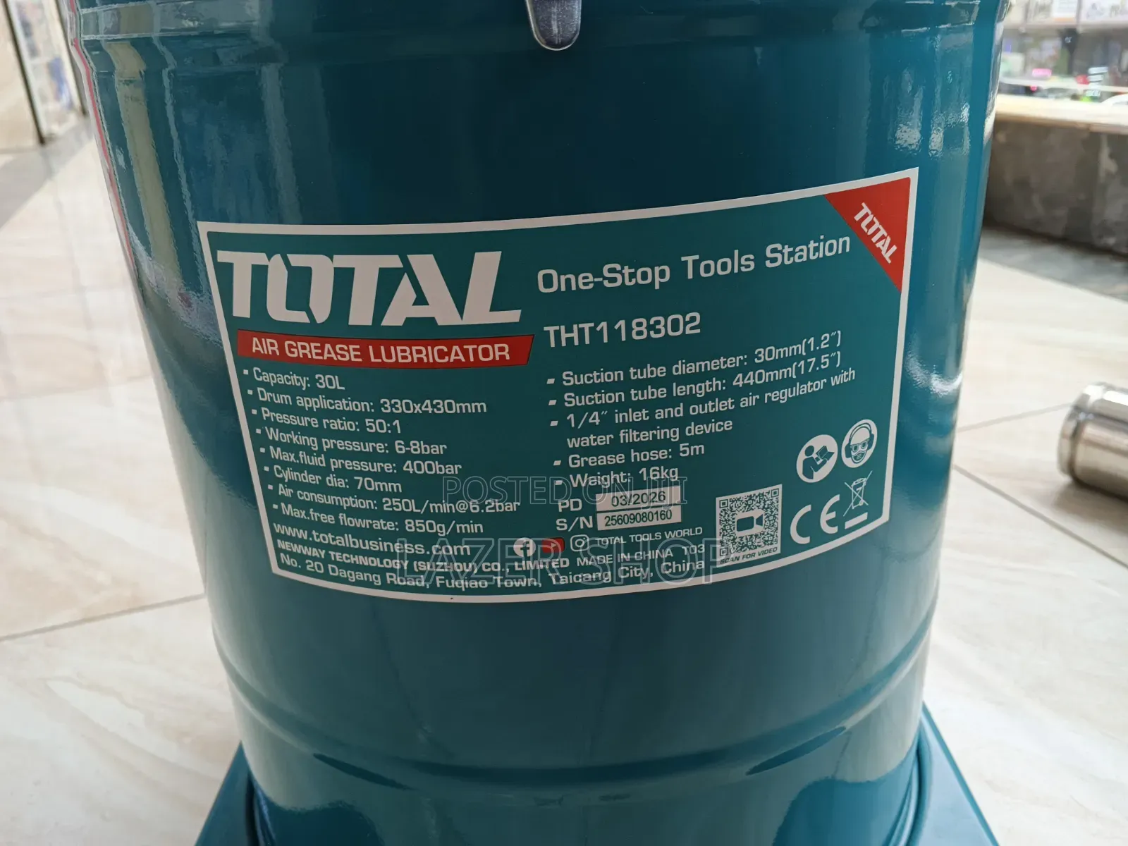 Air Grease Lubricator 30l