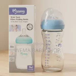 Moneasy Wide Neck Glass Feeding Bottle – Natural Anti-Colic!