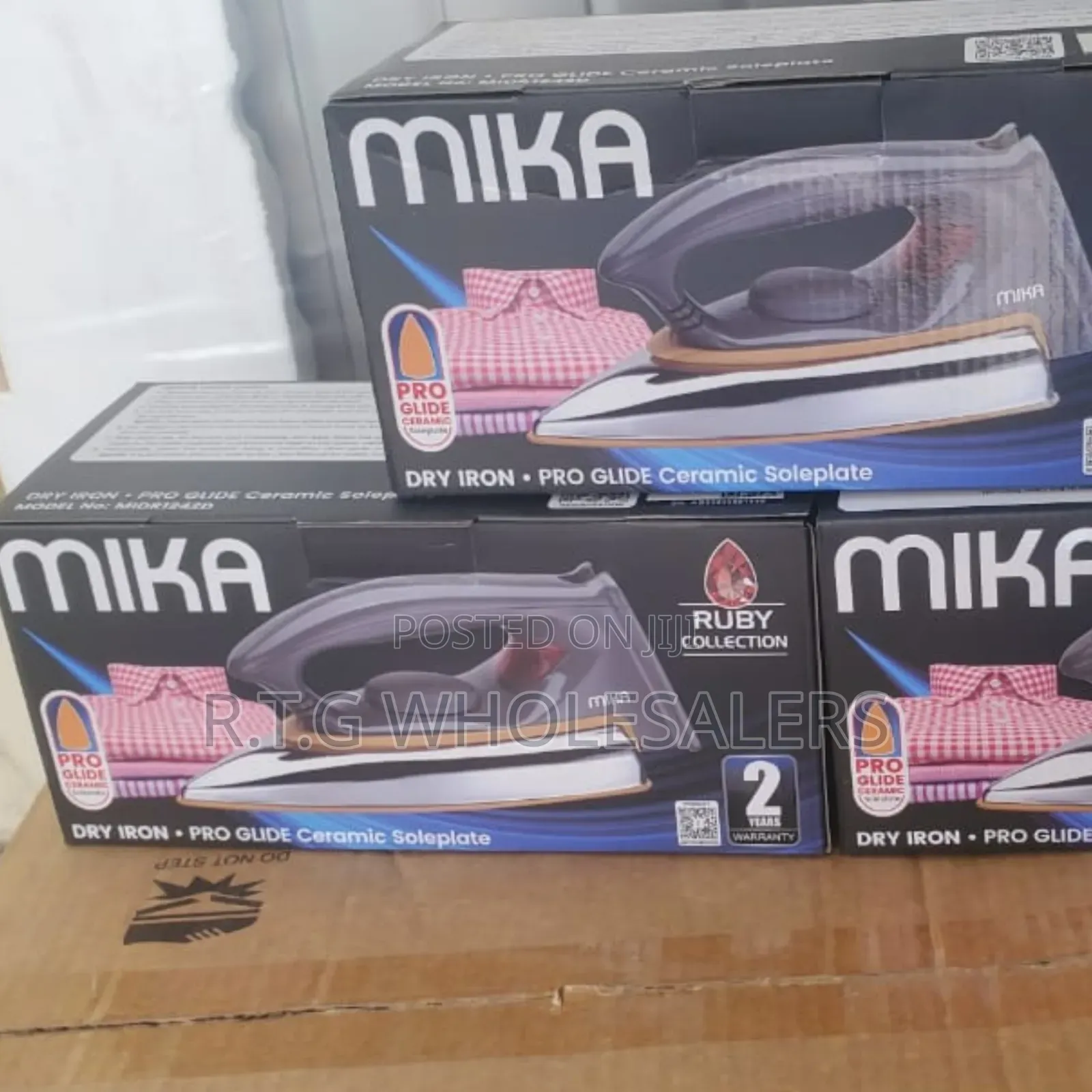 Mika Heavy Duty Dry Iron Box 1000w Ceramic Soleplate