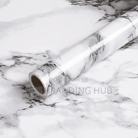 Marble Black Self Adhesive Waterproof Foil/ Wallpaper: 60cm X 5m