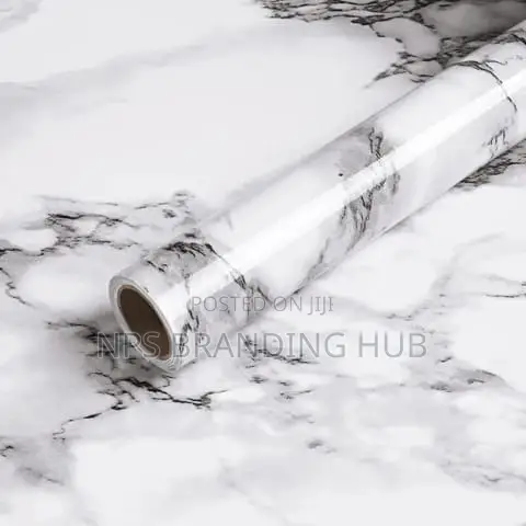 Marble Black Self Adhesive Waterproof Foil/ Wallpaper: 60cm X 5m