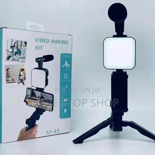Video Making Vlog Tripod Kit With Microphone And Light - thumbnail 2