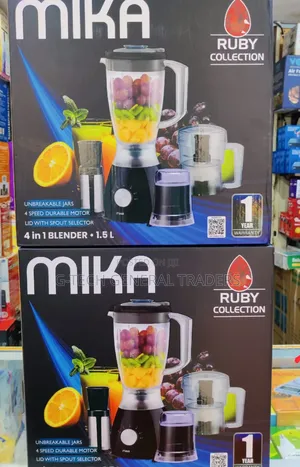 Mika Series Mika Blender, 1.5l, 4 in 1, With Grinder, Chopper