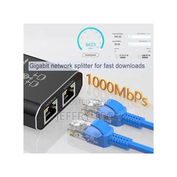 Gigabit Router Broadband Network Distribution Connector – 1 To 2 Head - thumbnail 2