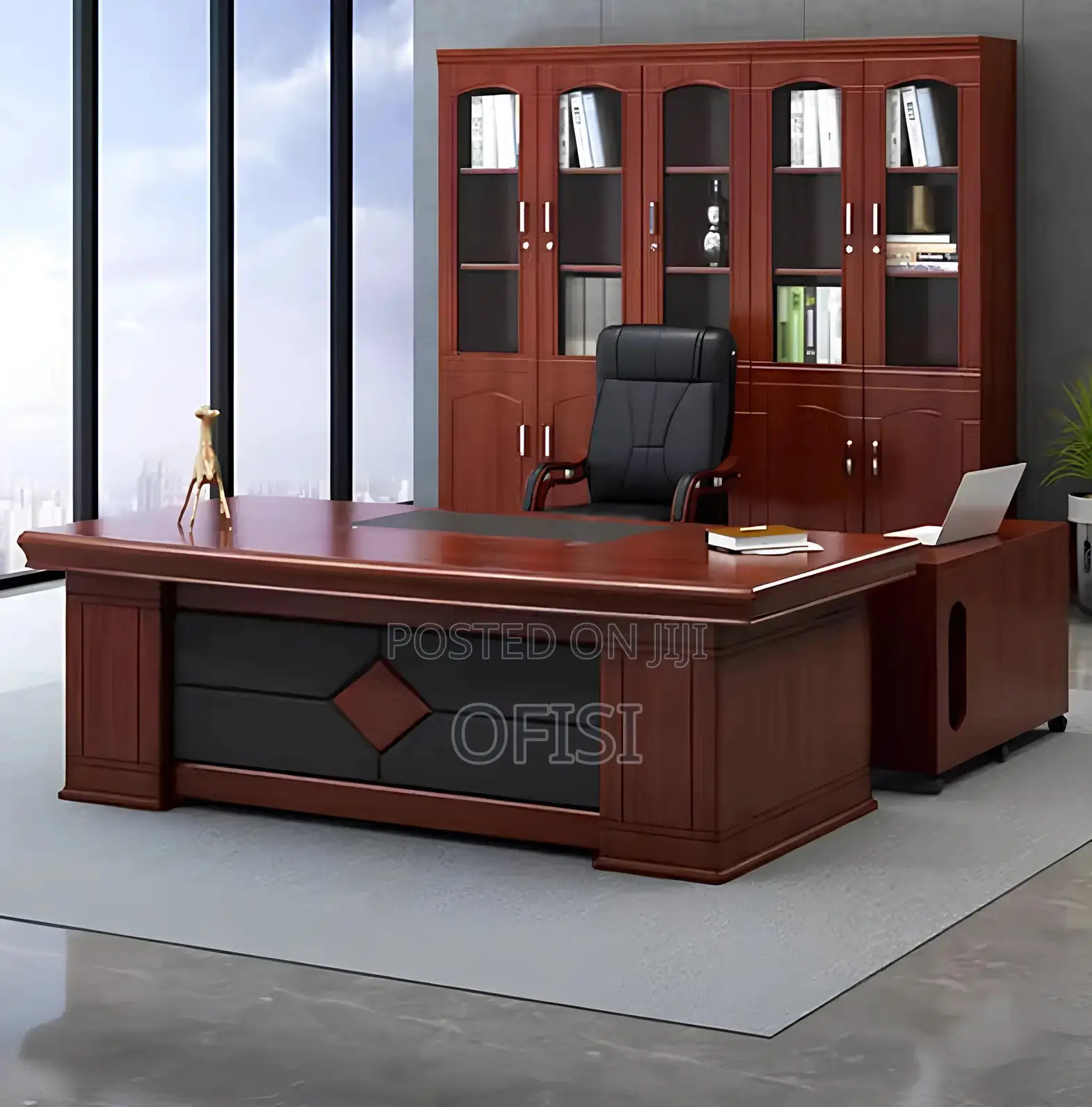 Office Desk; 1.8m Executive Office Desk – Mahogany Finish
