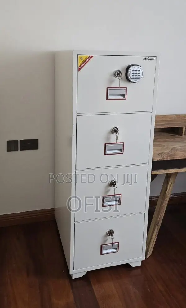 Office Cabinet; 4-Drawer Fireproof Filing Cabinet - 266kgs