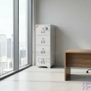 Office Cabinet; 4-Drawer Fireproof Filing Cabinet - 266kgs