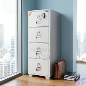 Office Cabinet; 4-Drawer Fireproof Filing Cabinet - 266kgs