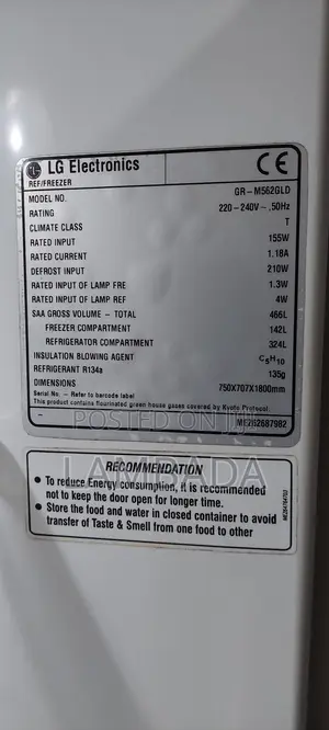 Lg Fridge, 466 Litres, Model - Gr-M562gld