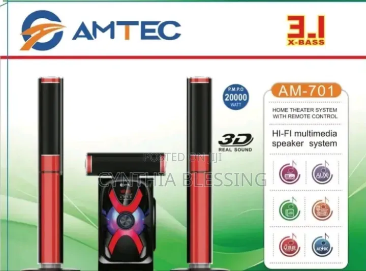 Amtec 3.1 Hometheatre System With Remote Control Am-701