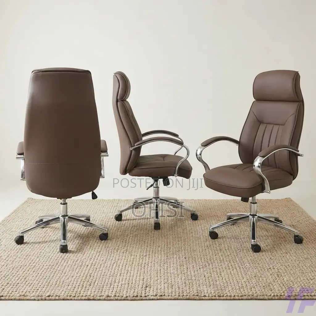 Office Chair; Brown Executive Leather Office Chair