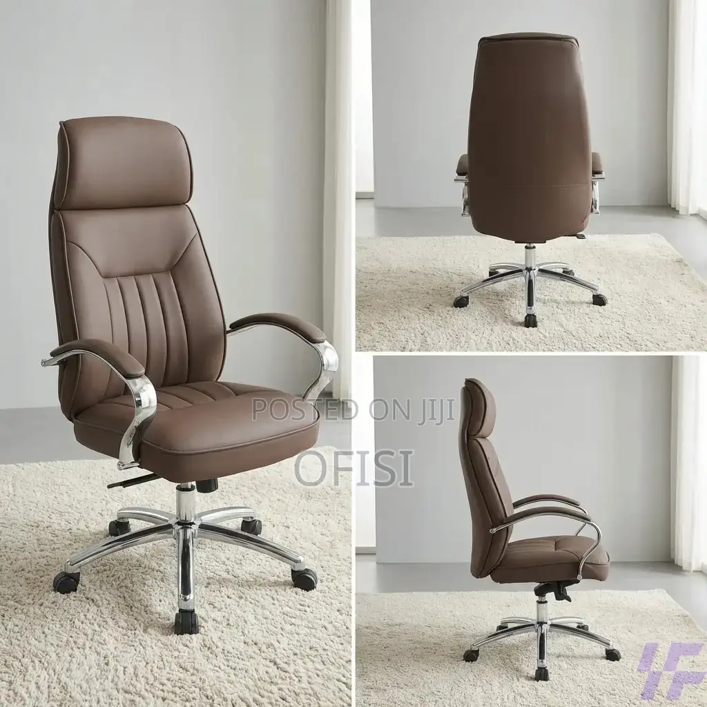 Office Chair; Brown Executive Leather Office Chair