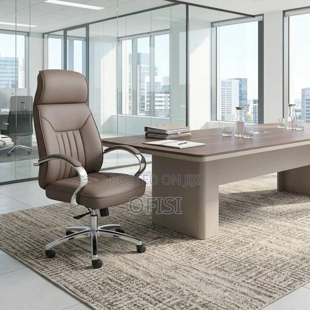 Office Chair; Brown Executive Leather Office Chair - thumbnail 10