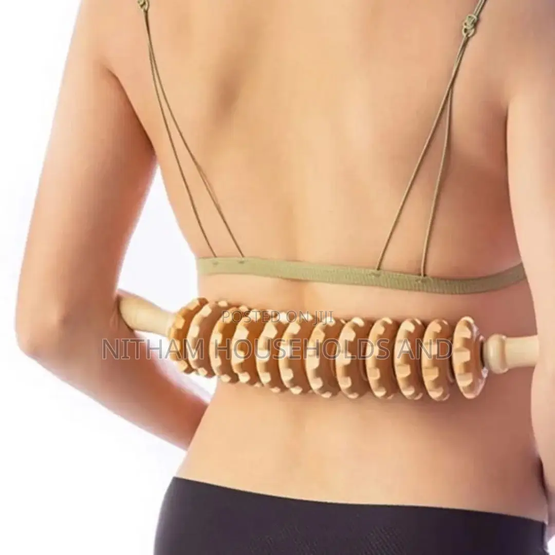 Curved Wood Massage Roller Stick
