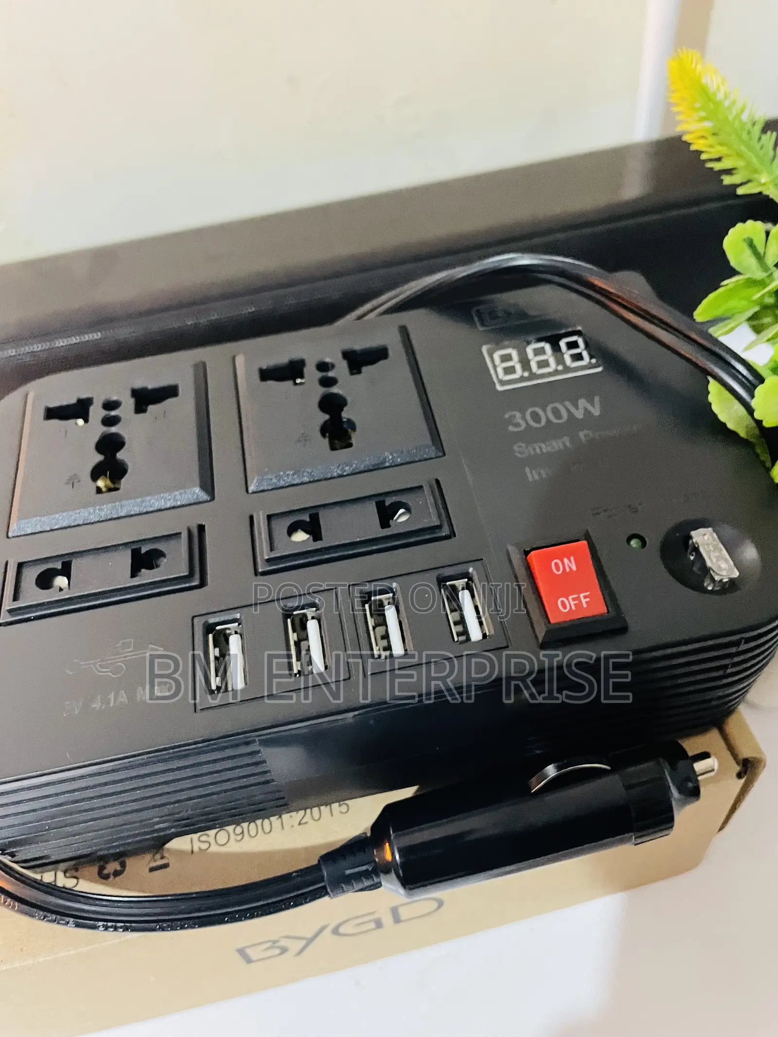300w Car Power Inverter Dc-AC 12v to 220v | 4 AC Ports 4 USB Outlets