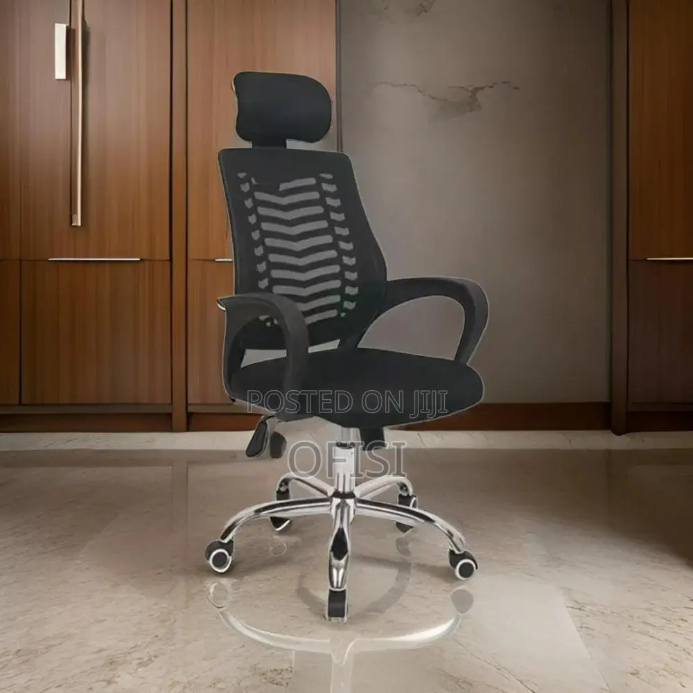 Office Chair; Ergonomic Headrest Mesh Office Chair