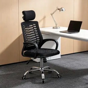 Office Chair; Ergonomic Headrest Mesh Office Chair