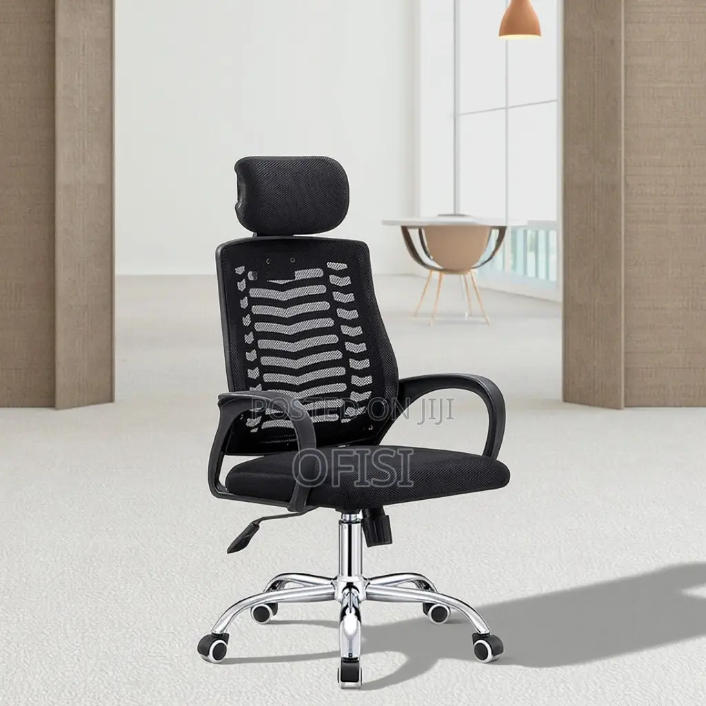 Office Chair; Ergonomic Headrest Mesh Office Chair