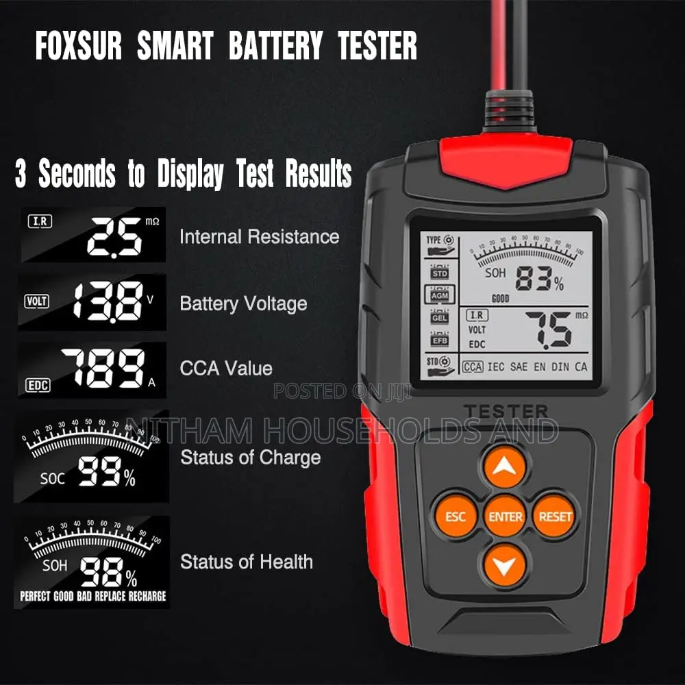 Intelligent Battery Tester / Analyzer With LCD Display 12v / 24v