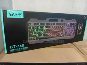 Bt-360 Metal Light Gaming Keyboard and Mouse