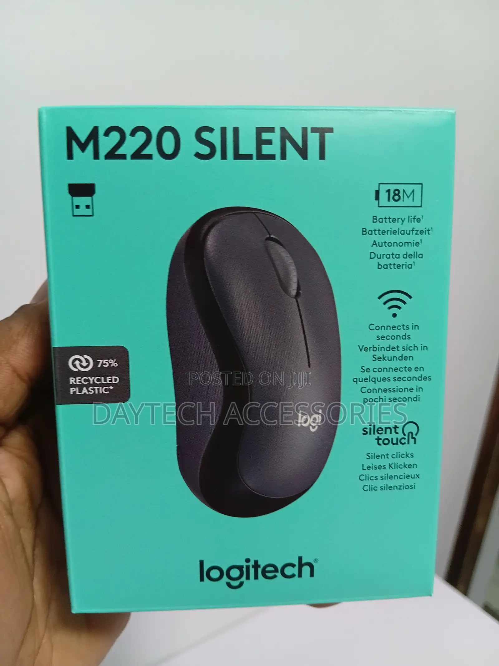 Logitech M220 Silent Wireless Ultra-Silent Mouse - Black