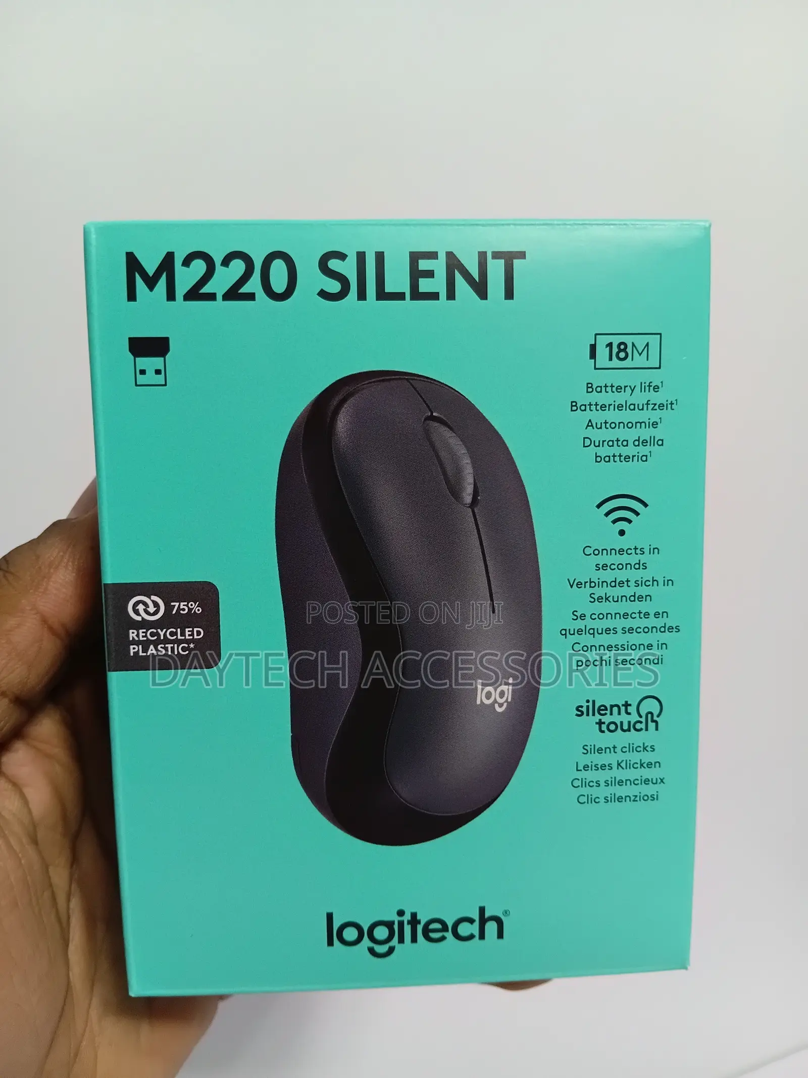Logitech M220 Silent Wireless Ultra-Silent Mouse - Black