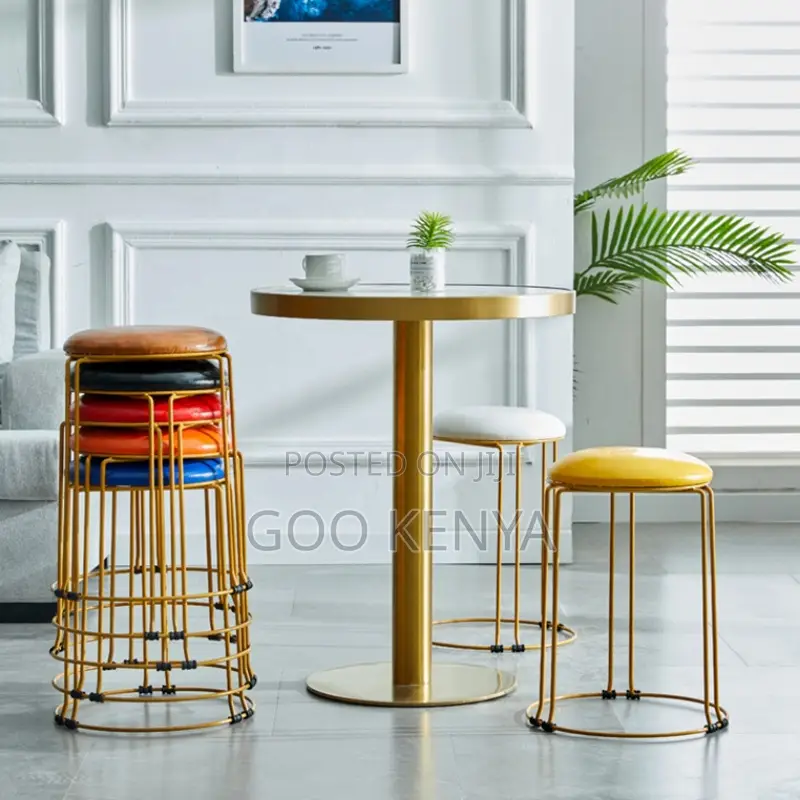 Kitchen Stool; Premium Round Upholstered Kitchen Stool