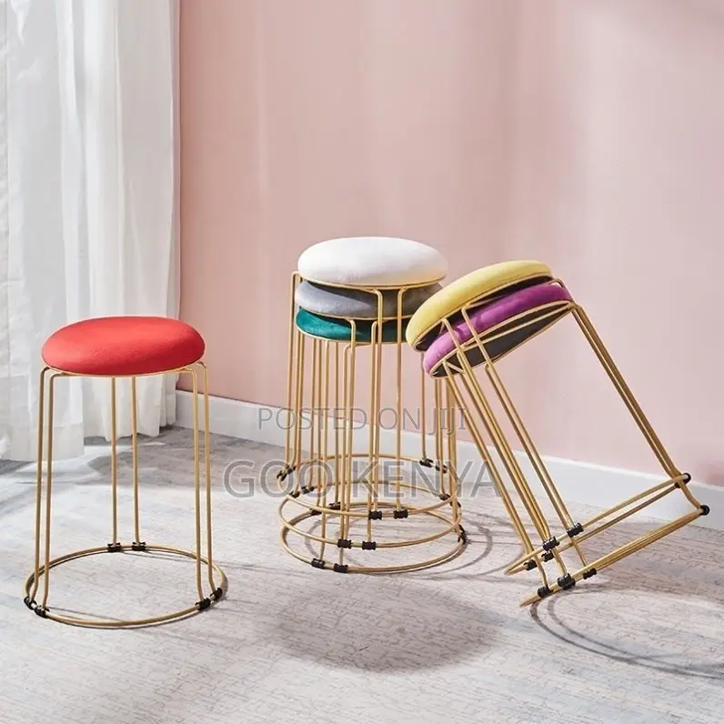 Kitchen Stool; Premium Round Upholstered Kitchen Stool