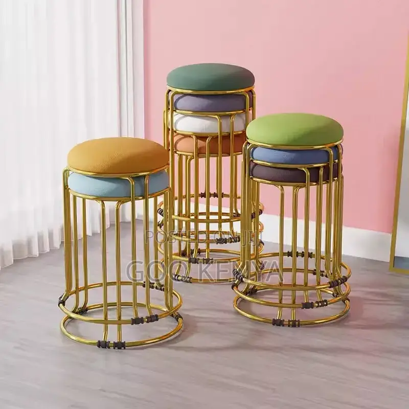 Kitchen Stool; Premium Round Upholstered Kitchen Stool