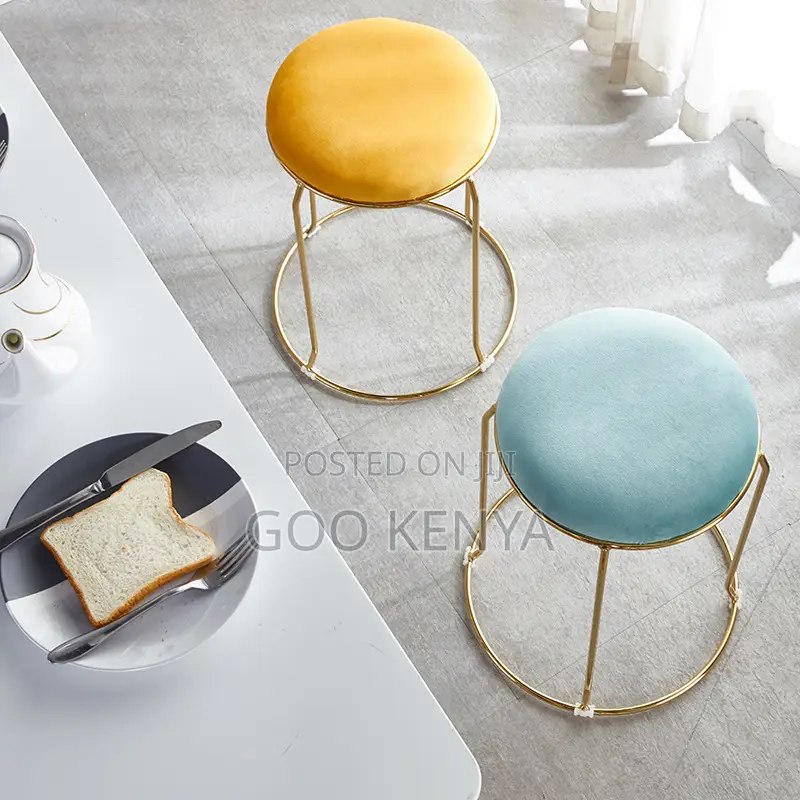 Kitchen Stool; Premium Round Upholstered Kitchen Stool
