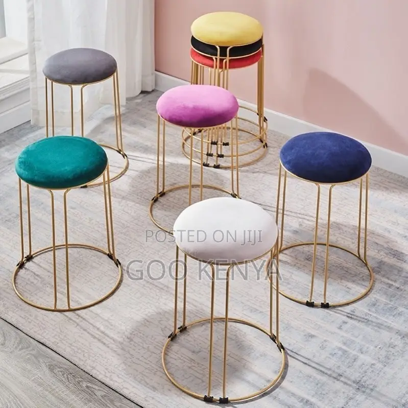 Kitchen Stool; Premium Round Upholstered Kitchen Stool