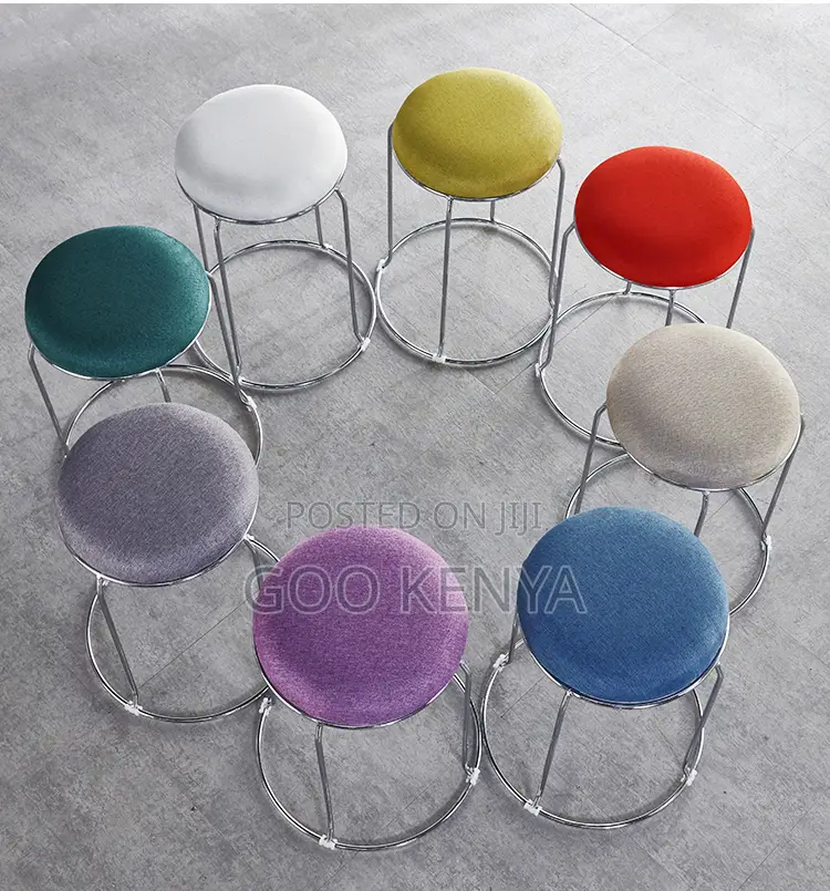 Kitchen Stool; Premium Round Upholstered Kitchen Stool