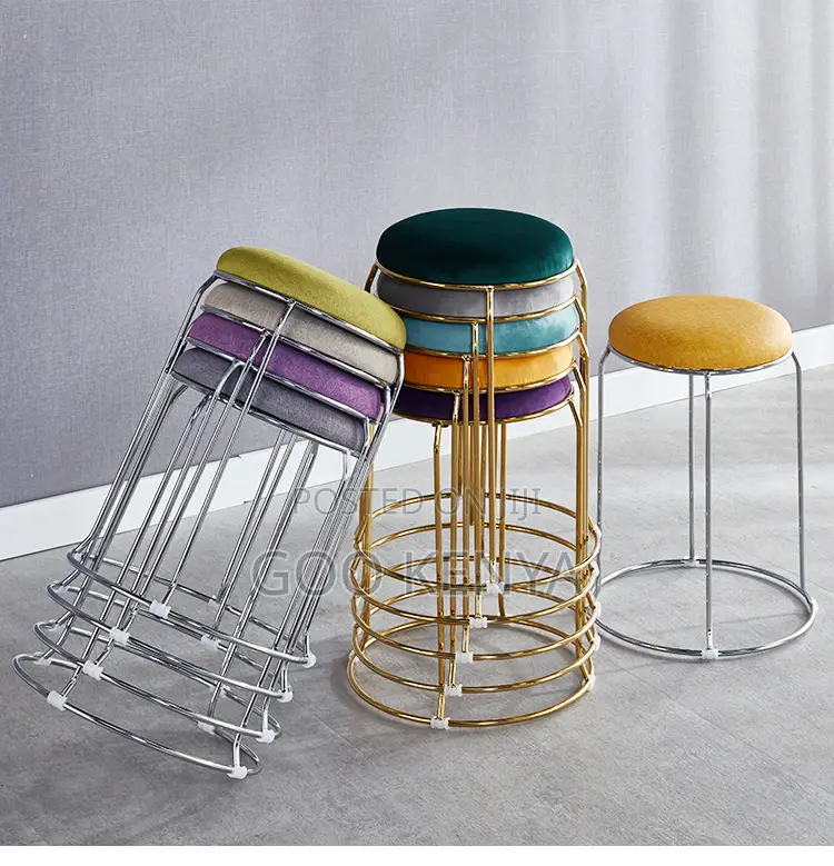 Kitchen Stool; Premium Round Upholstered Kitchen Stool