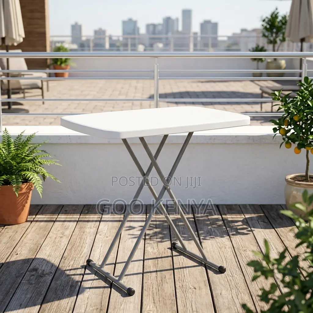Outdoor Table; Premium White Minimalist Folding Table