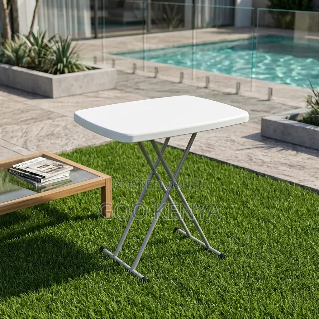 Outdoor Table; Premium White Minimalist Folding Table